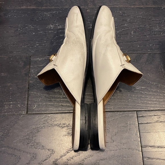GUCCI white Horsebit Princetown Leather Slipper Loafers Mules Size 39 - Picture 7 of 9
